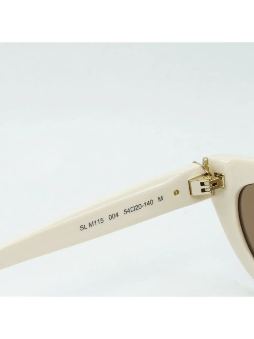 Saint Laurent SLM115 004 Sunglasses Ivory Cat Eye Frame, Brown Lenses